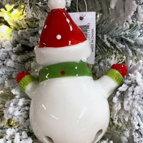 Santa or Snowman Ceramic Bell Ornaments - Picture 5 of 8